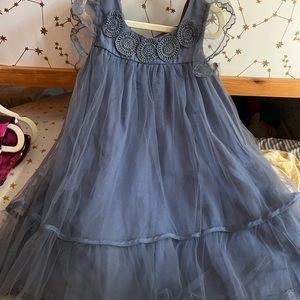 Lala & Erina boho dress in a grey blue color sz 6